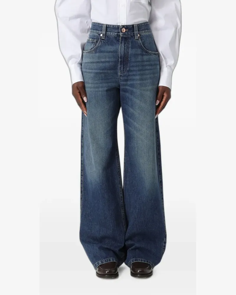 Brunello Cucinelli high-waisted wide-leg jeans - Blau Blau