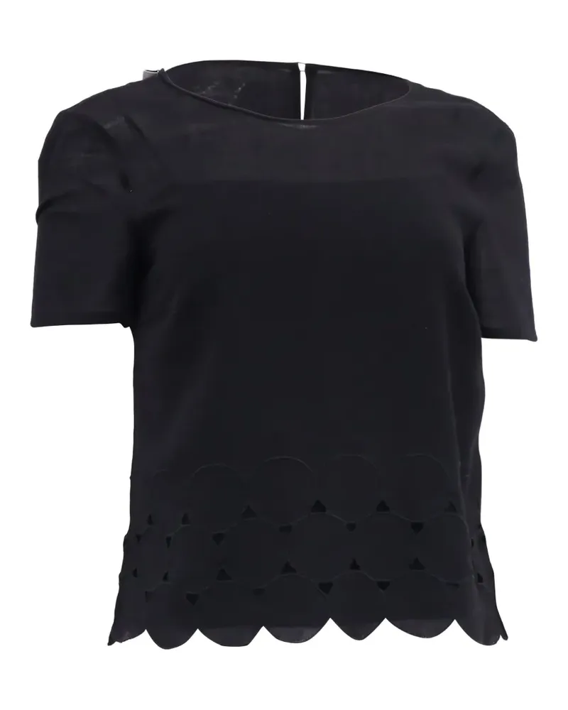 Akris T-Shirt mit Wellensaum - Schwarz Schwarz