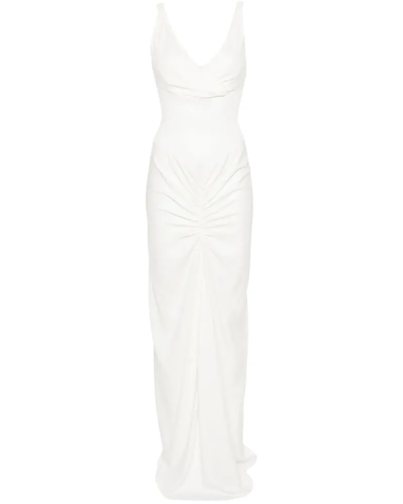 Christopher Esber Gerafftes Fusion Fold Maxikleid - Weiß Weiß