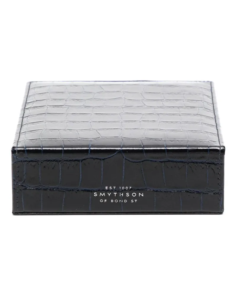 Smythson Schmuckschatulle mit Krokomuster - Schwarz Schwarz