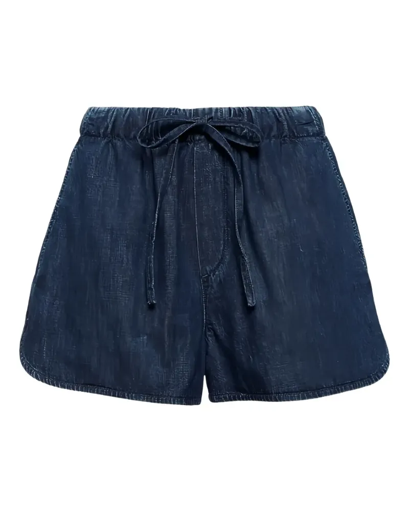 Valentino Garavani VLogo chambray wool mini shorts - Blau Blau