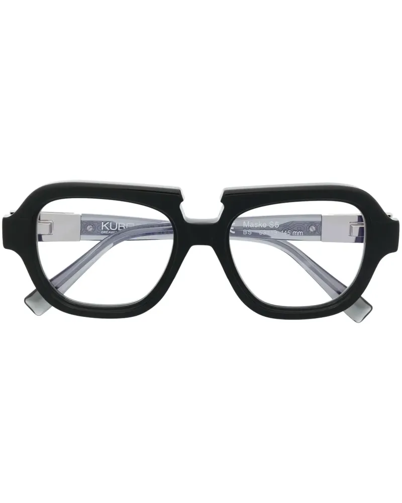 KUBORAUM S5 Brille mit eckigem Gestell - Schwarz Schwarz