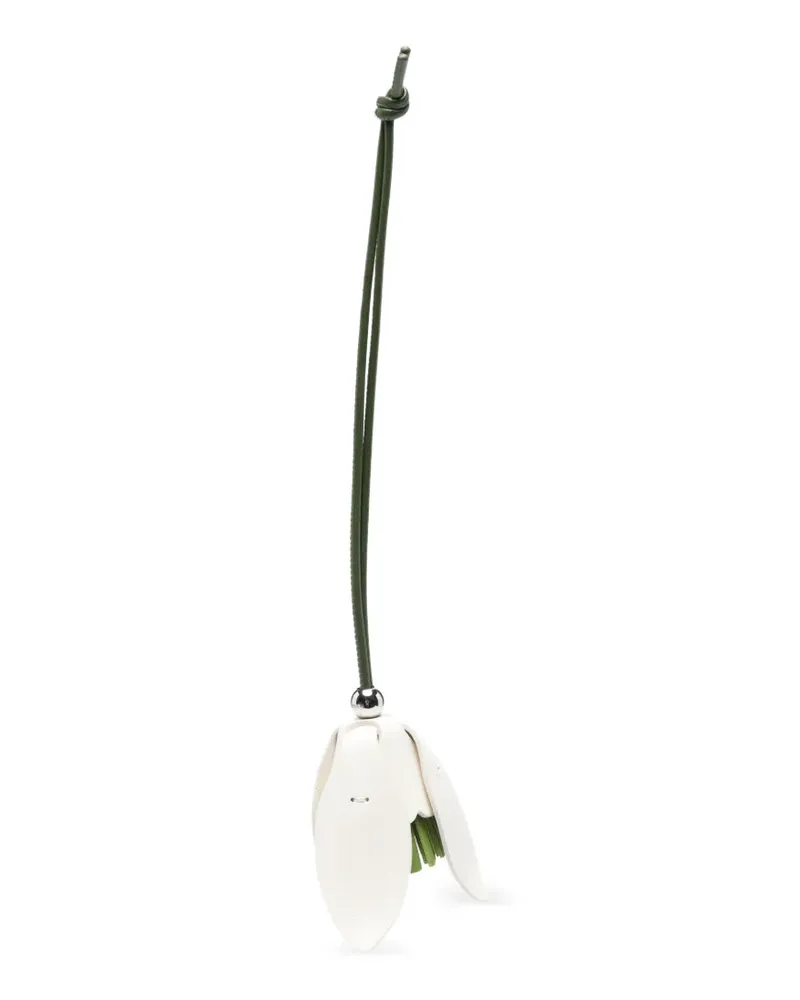 J.W.Anderson flower-pendant leather keyring - Weiß Weiß