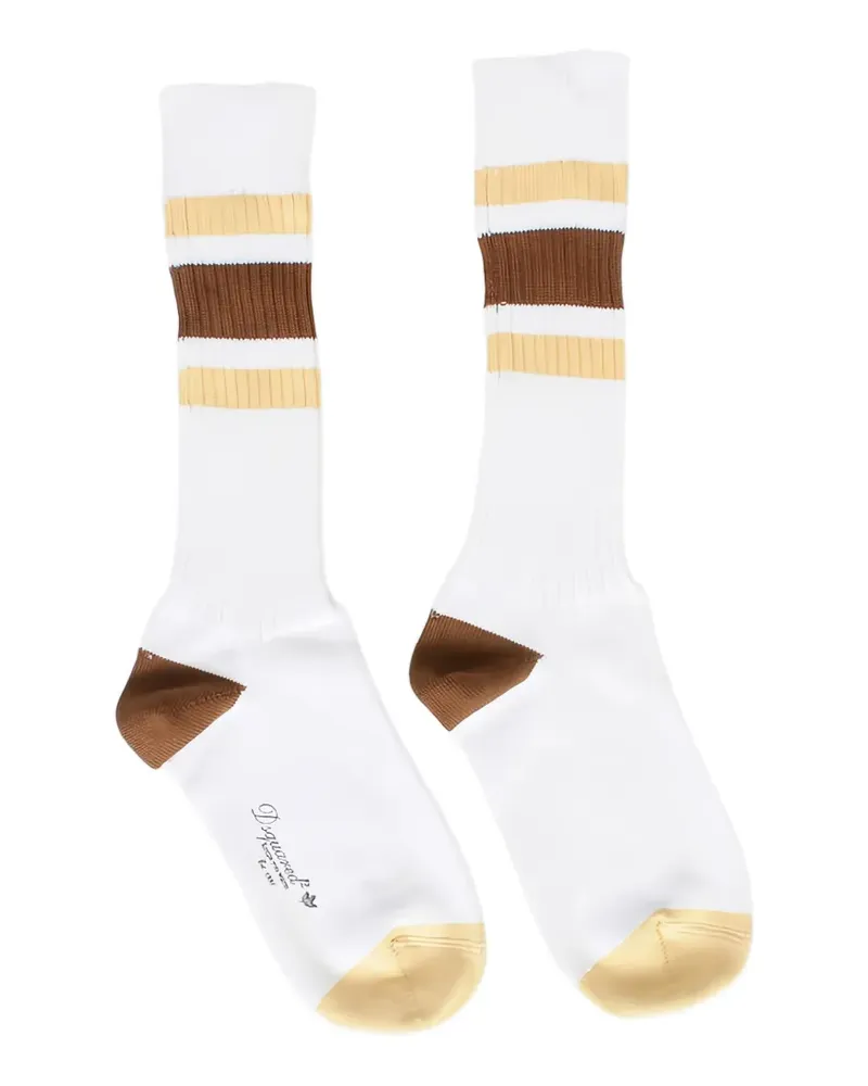 Dsquared2 logo-print striped socks - Weiß Weiß
