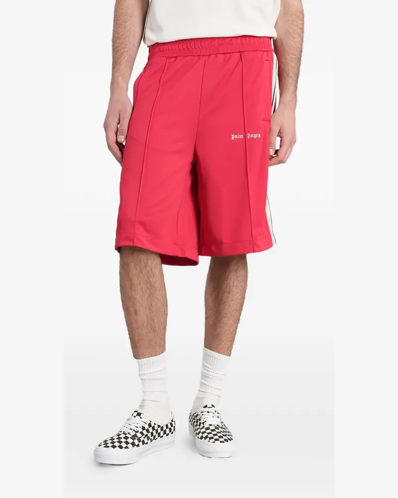 Palm Angels logo-print side-stripe shorts - Rot Rot