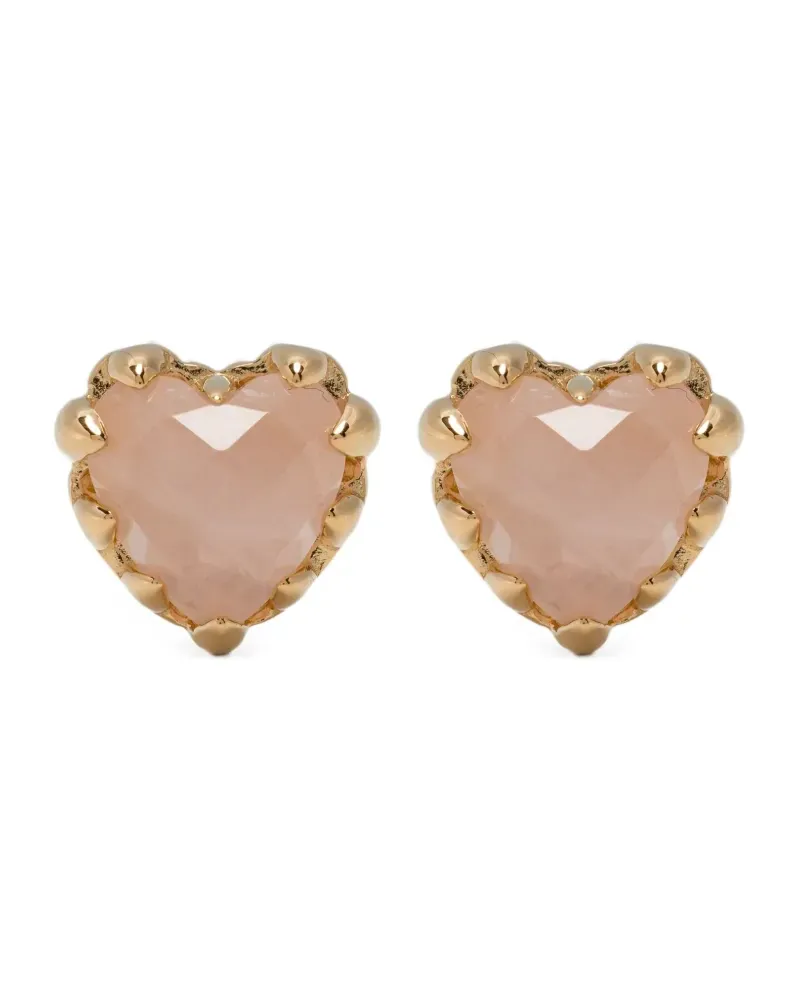 Stolen Girlfriends Club Love Claw Ohrringe - 18K Gold Plated/Rose Quartz 18k