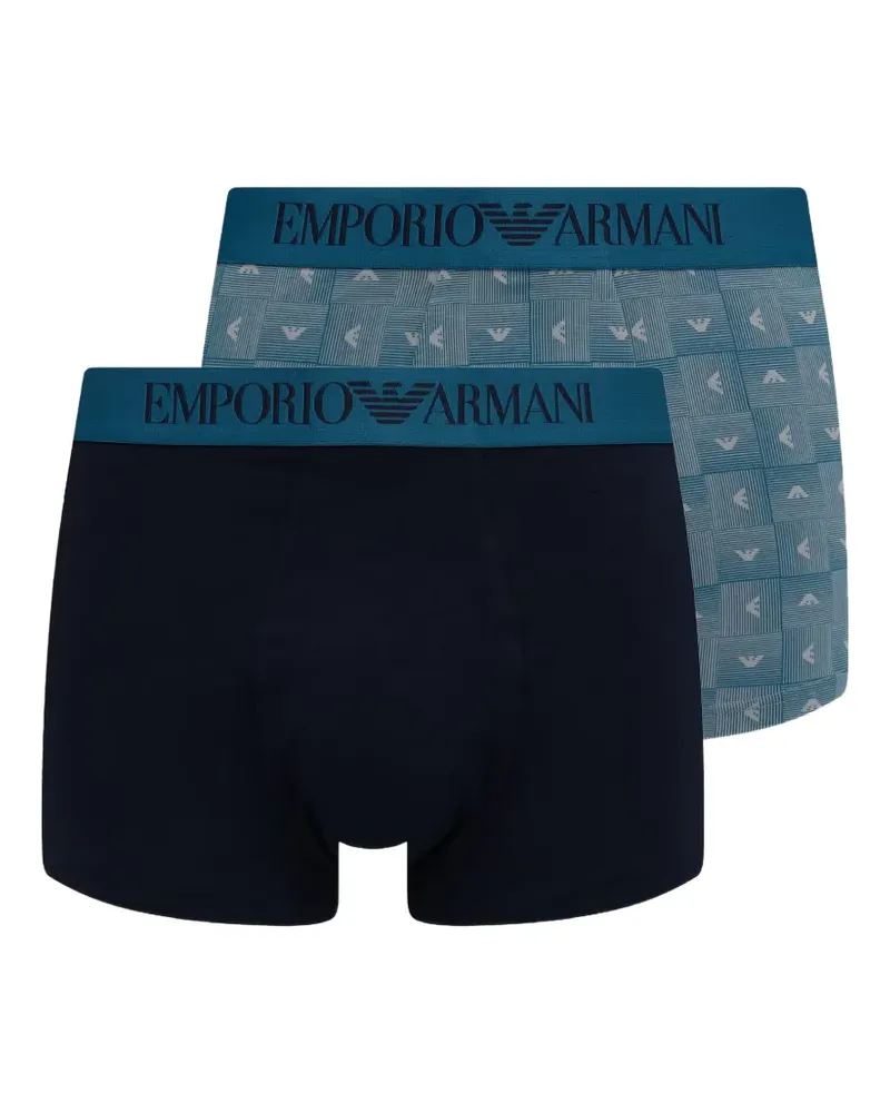 Emporio Armani Boxershorts mit Logo-Bund (2er-Set) - Blau Blau