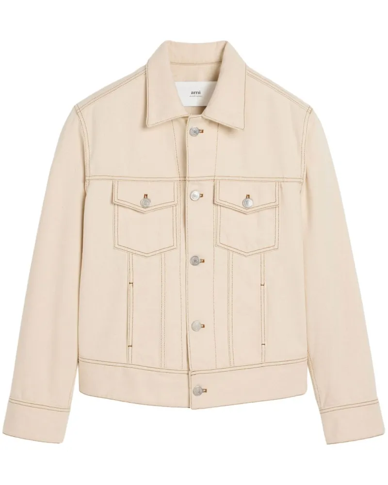 AMI Paris Trucker Jacke - Weiß Weiß
