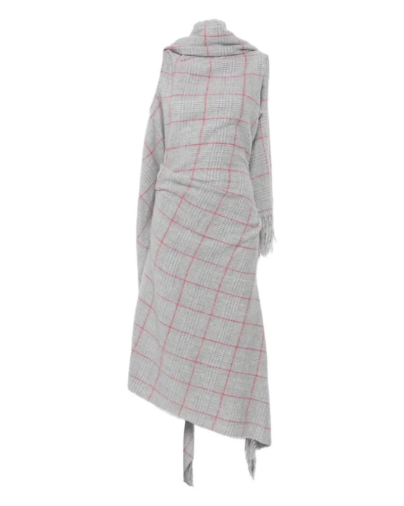 Jean Paul Gaultier Kariertes Kleid mit Fransen - Grau Grau
