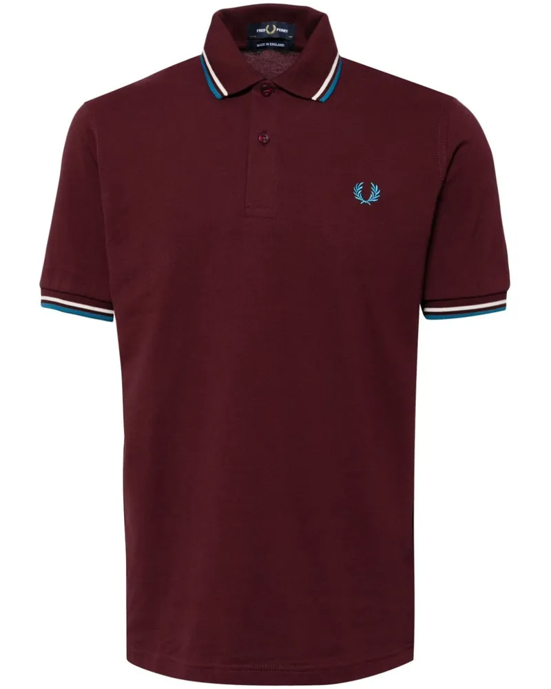 Fred Perry Poloshirt mit Logo-Stickerei - Rot Rot