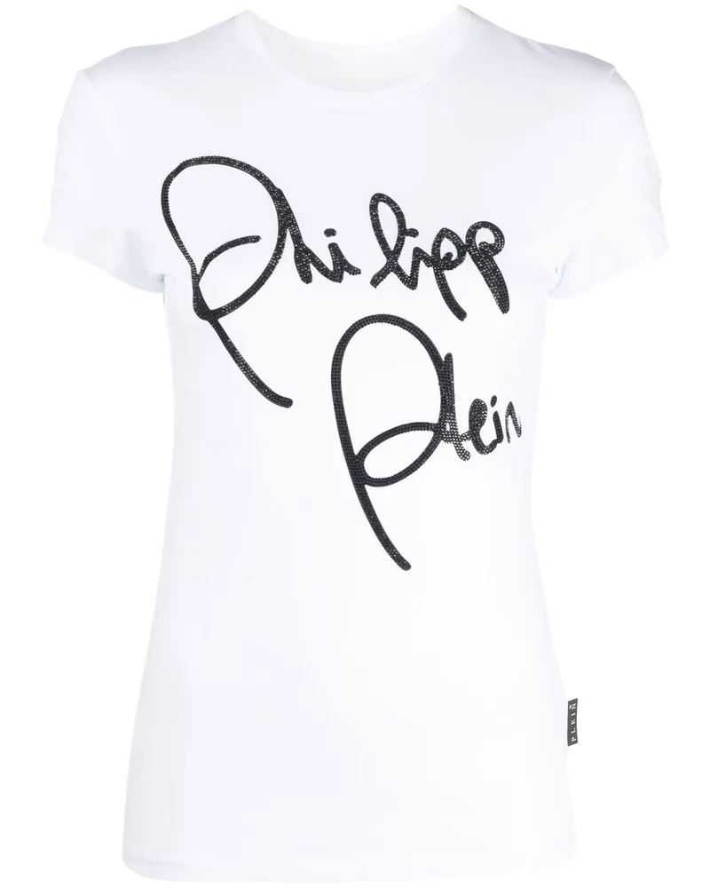 Philipp Plein T-Shirt mit Kristallen - Weiß Weiß
