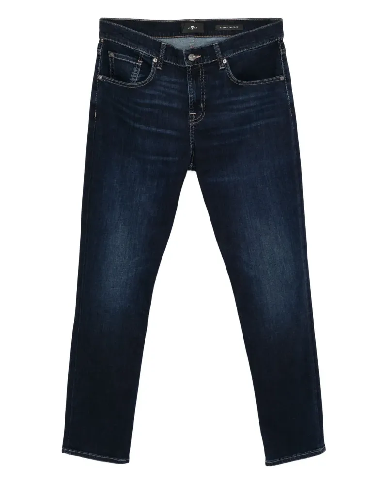 7 for all mankind Halbhohe Skinny-Jeans - Blau Blau