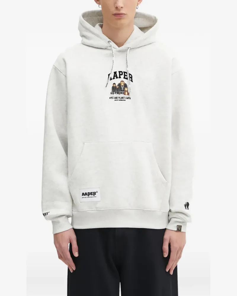 BAPE Hoodie mit grafischem Print - Grau Grau