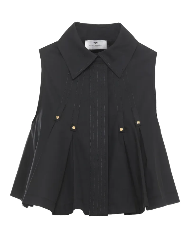 Elisabetta Franchi pleated cropped shirt - Schwarz Schwarz