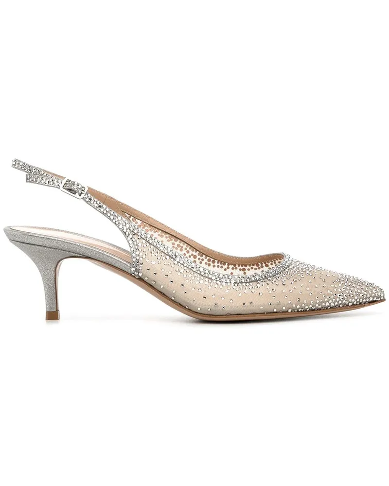 Gianvito Rossi Regina Pumps mit Kristallen - Silber Silber