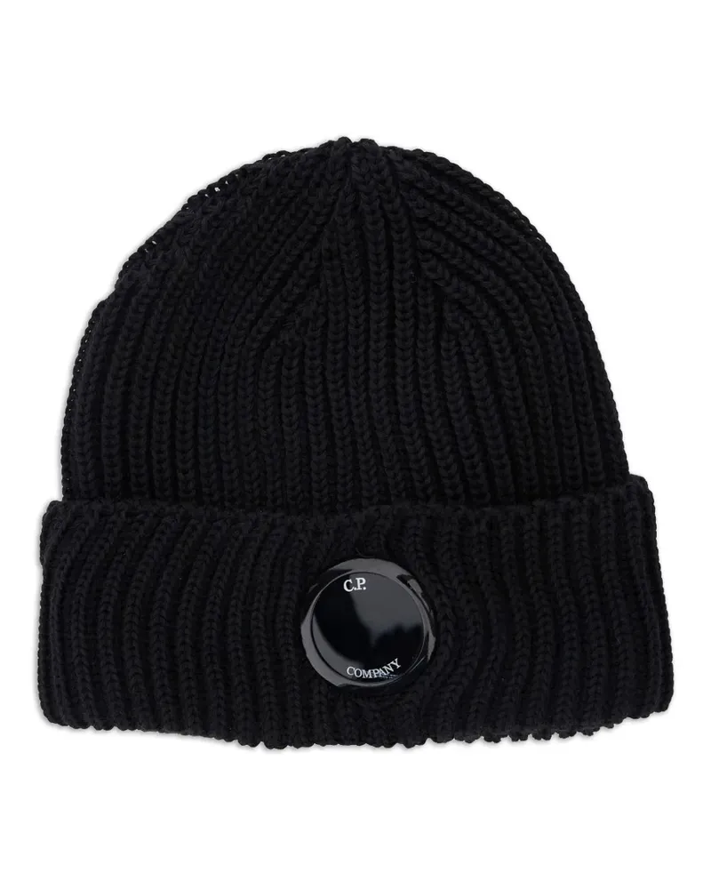 C.P. Company Gerippte Beanie - Schwarz Schwarz