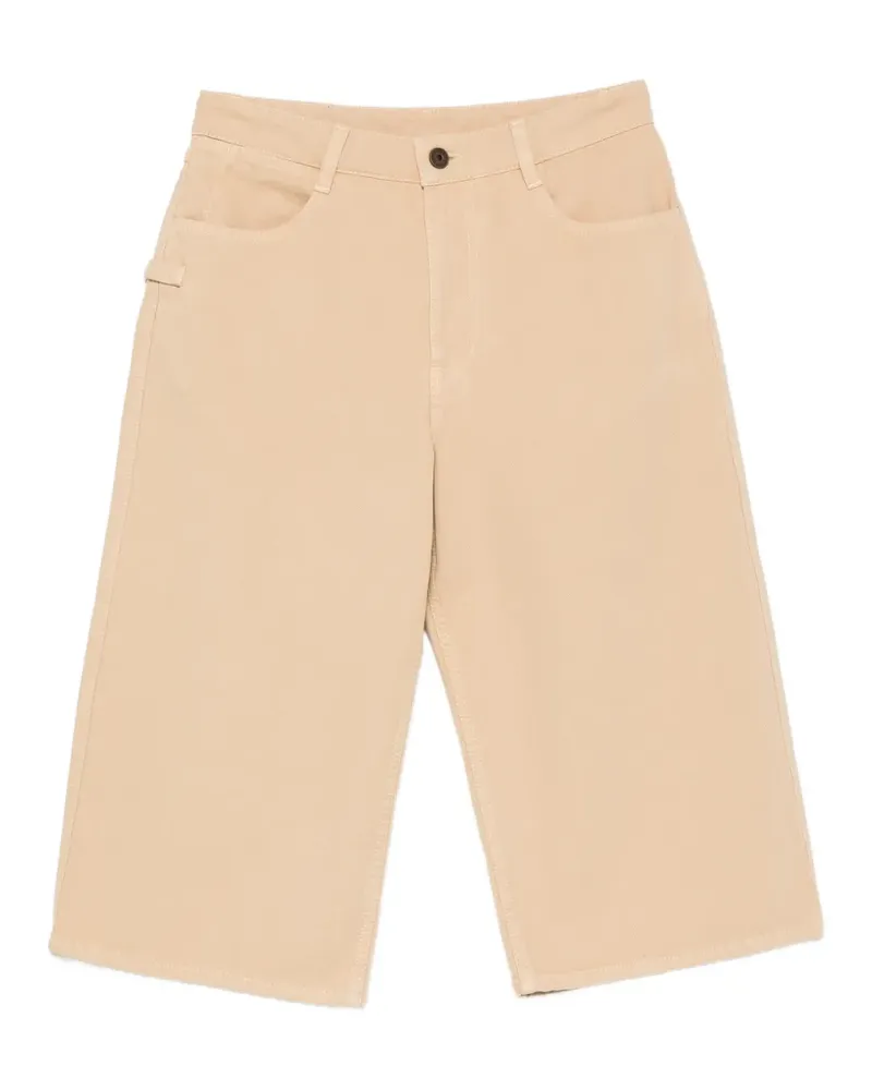 Christophe Lemaire wide-leg denim shorts - Nude Nude