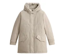 high-collar polar parka - Nude
