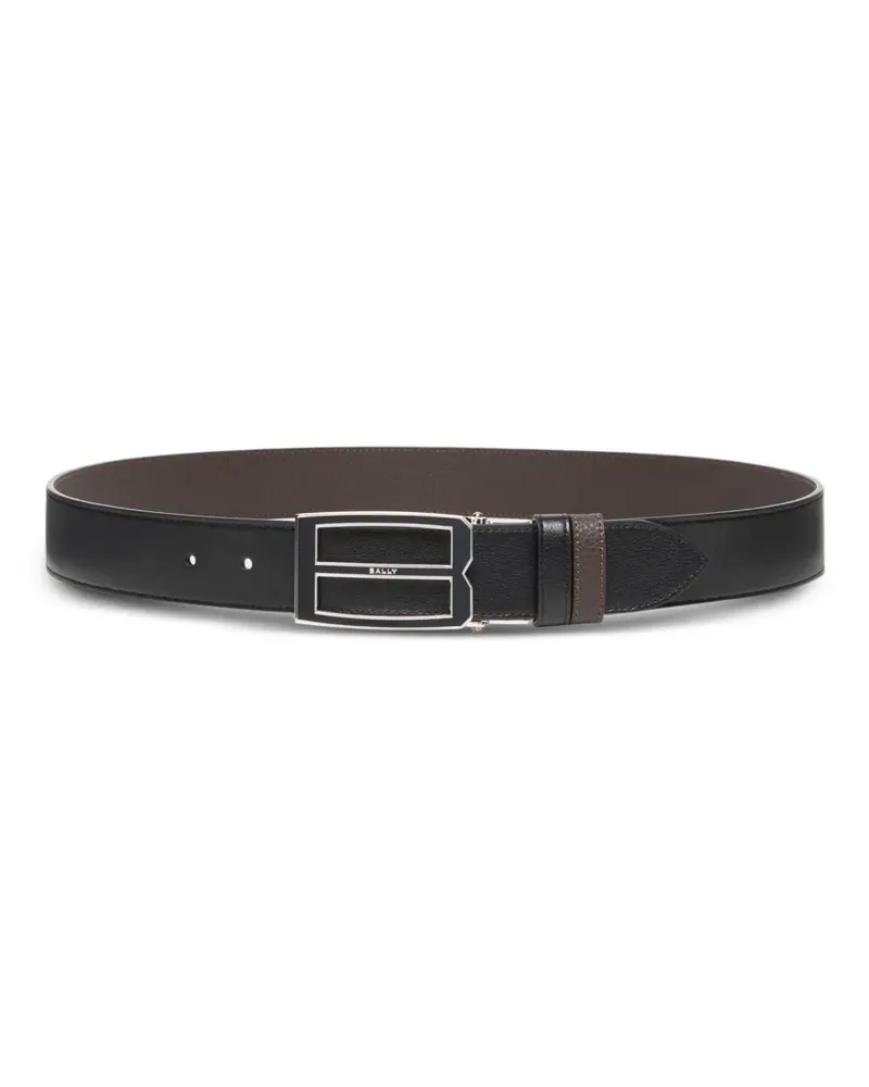 Bally Iconic reversible logo-buckle belt - Schwarz Schwarz