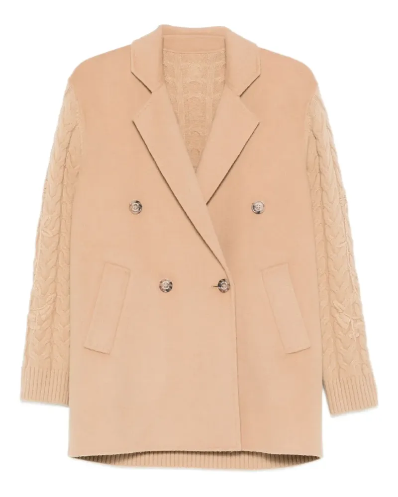 Ermanno Scervino Doppelreihige Jacke mit Zopfmuster - Nude Nude