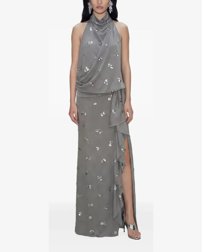 Atoir Gerüschtes Kleid mit Pailletten - Grau Grau