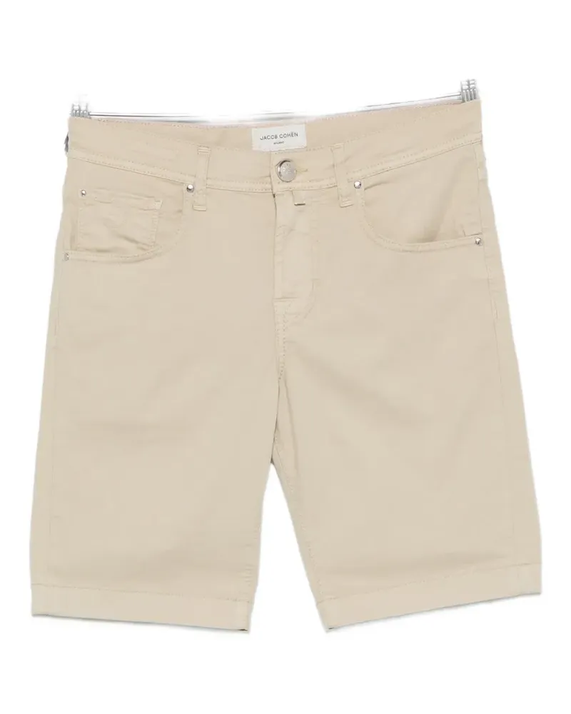 Jacob Cohën Nicolas logo-patch shorts - Nude Nude