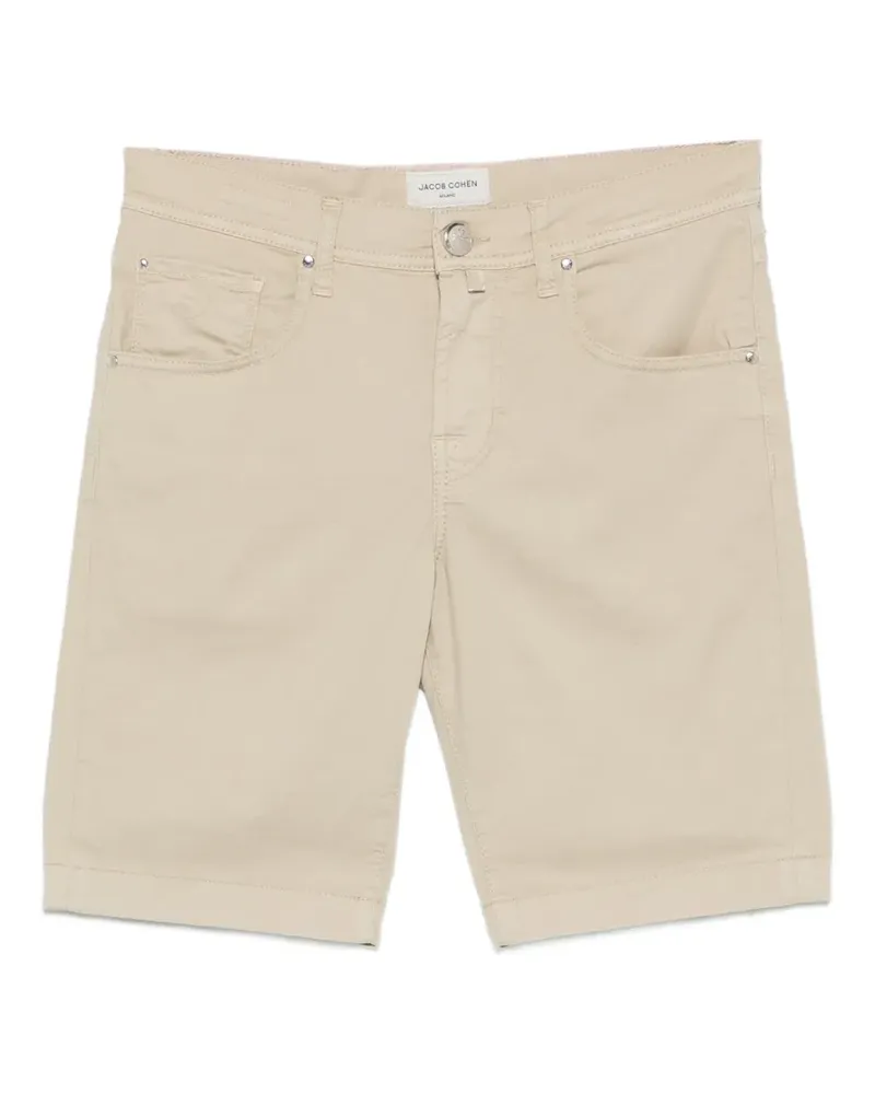 Jacob Cohën Nicolas logo-patch shorts - Nude Nude