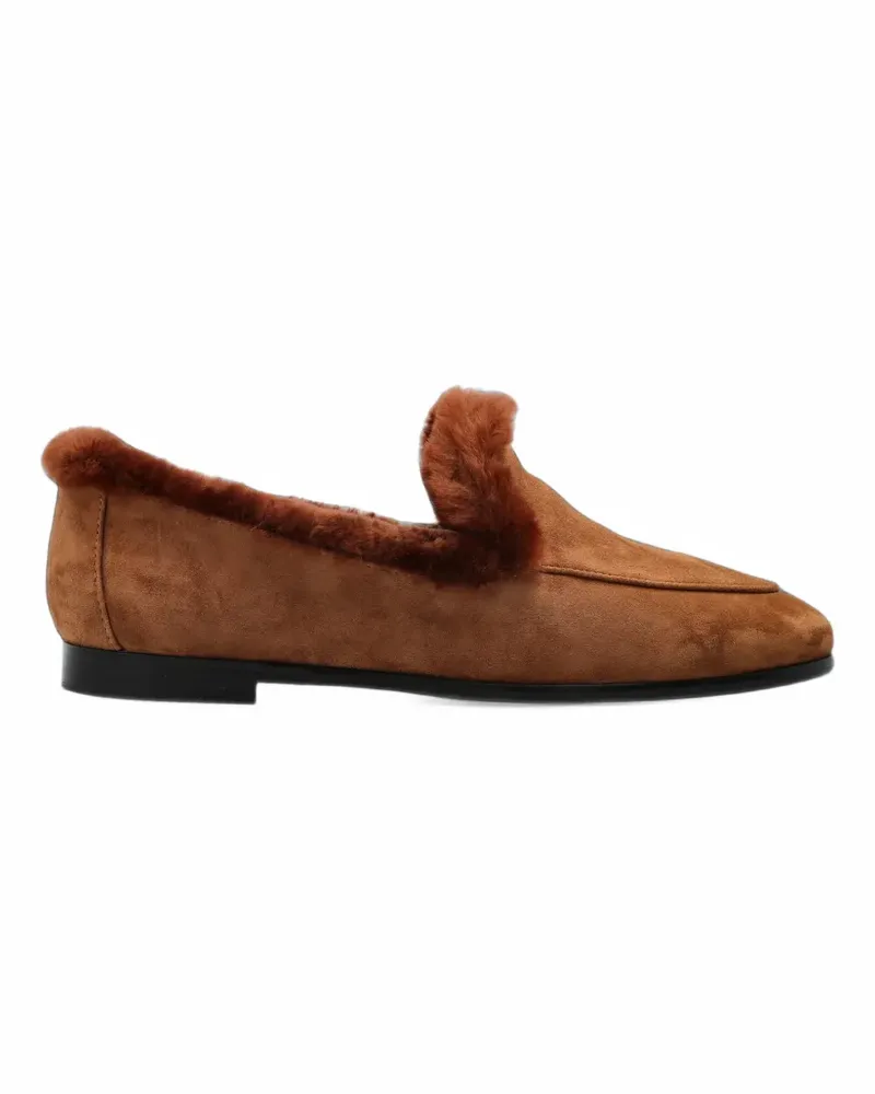 BLACK SUEDE STUDIO Zora Loafer mit Pelzbesatz - Braun Braun