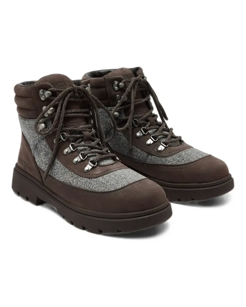 Moon Boot Combat boots brown felt - Braun Braun