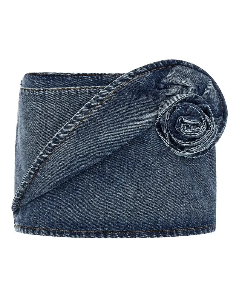 Magda Butrym draped floral mini skirt - Blau Blau