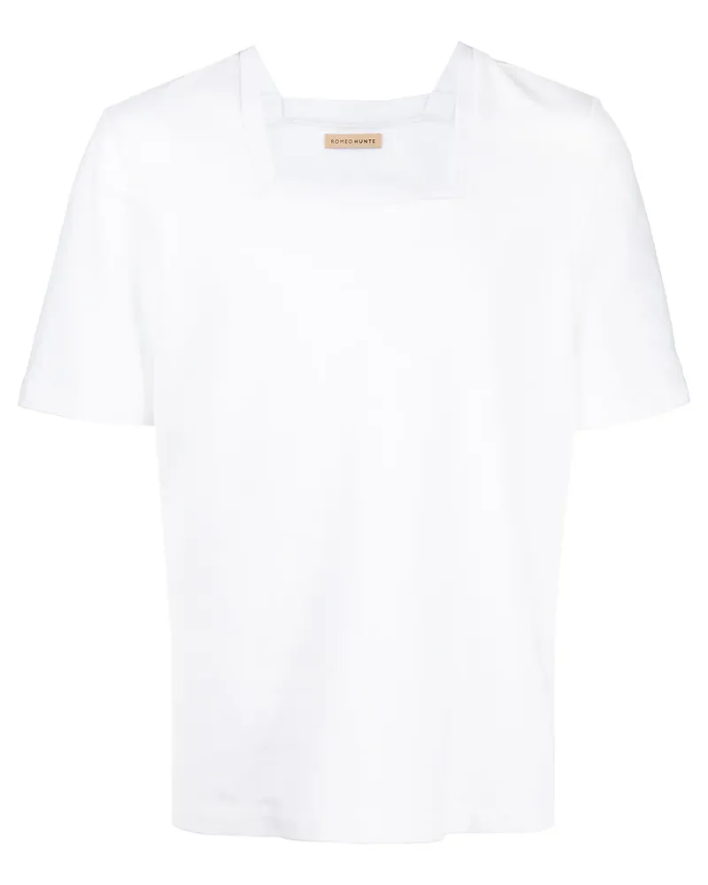ROMEO HUNTE Terry square-neck T-shirt - Weiß Weiß