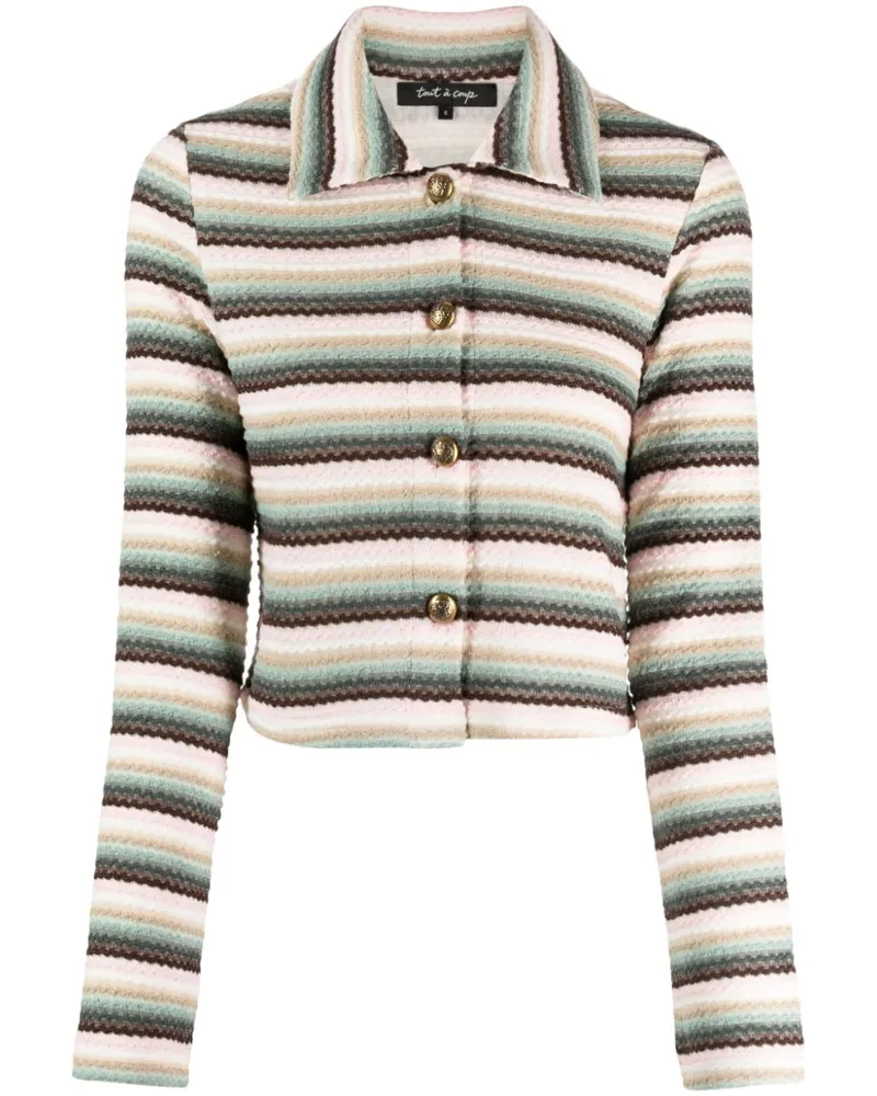 Tout a Coup Gestreifte Bouclé-Jacke - Mehrfarbig Mehrfarbig