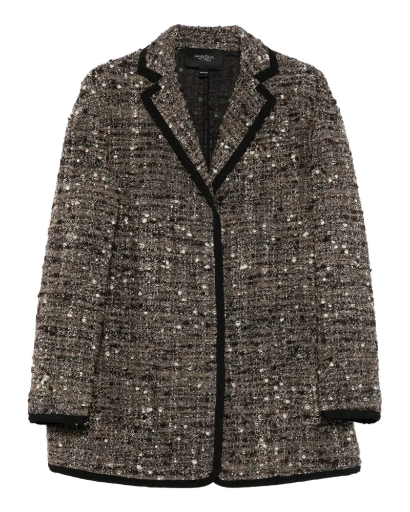 Giambattista Valli Mantel mit Tweed-Besatz - Grau Grau