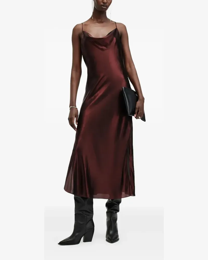AllSaints Camisole-Midikleid mit Wasserfallausschnitt - Rot Rot