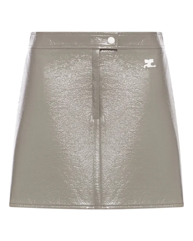 Courrèges Minirock mit Logo - Grau Grau