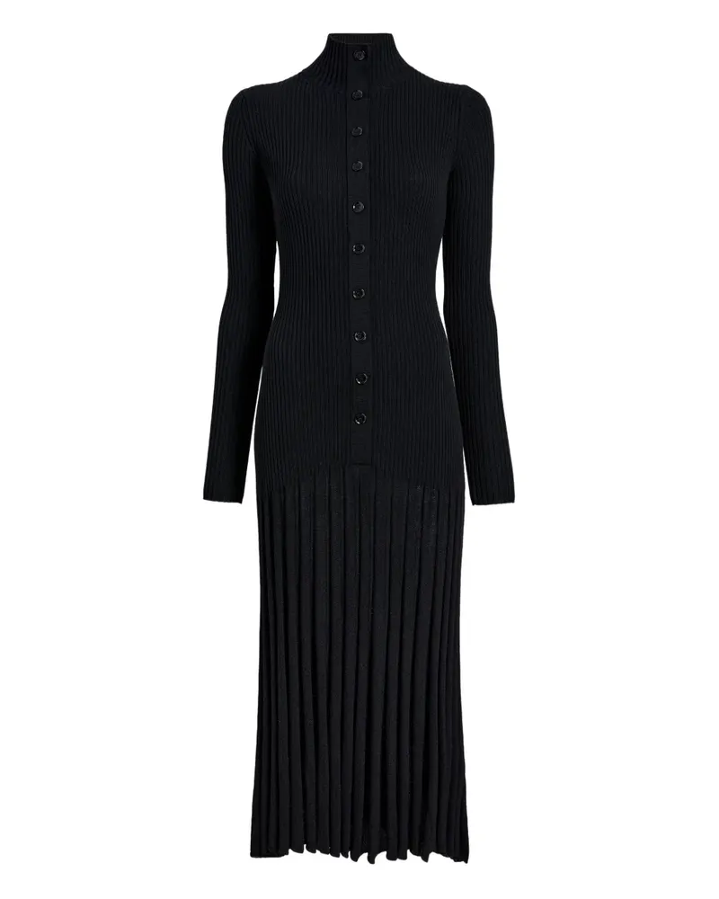 Proenza Schouler Geripptes Midikleid - Schwarz Schwarz