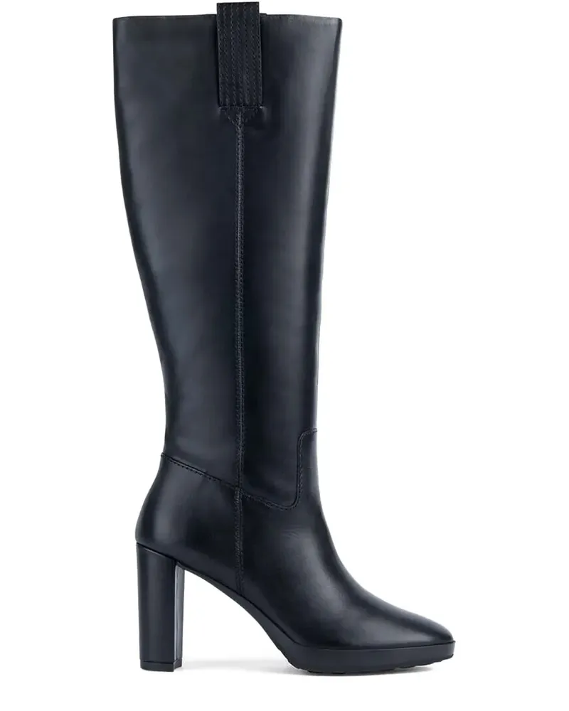 Geox Kniehohe Stiefel mit Blockabsatz - Schwarz Schwarz