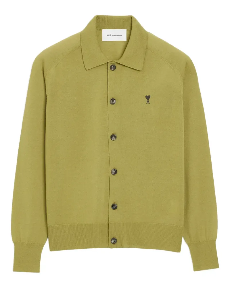 AMI Paris Ami de Coeur Cardigan mit Logo - Grün Grün