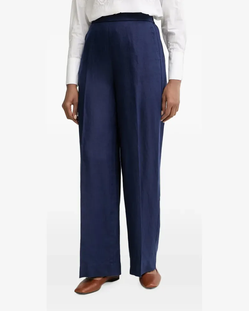 Benetton wide-leg elasticated-waist trousers - Blau Blau