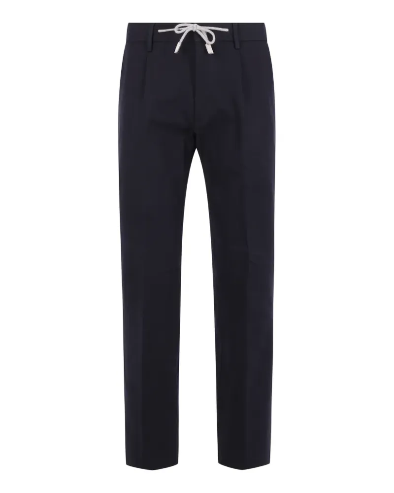 Eleventy drawstring-waist pleated trousers - Blau Blau