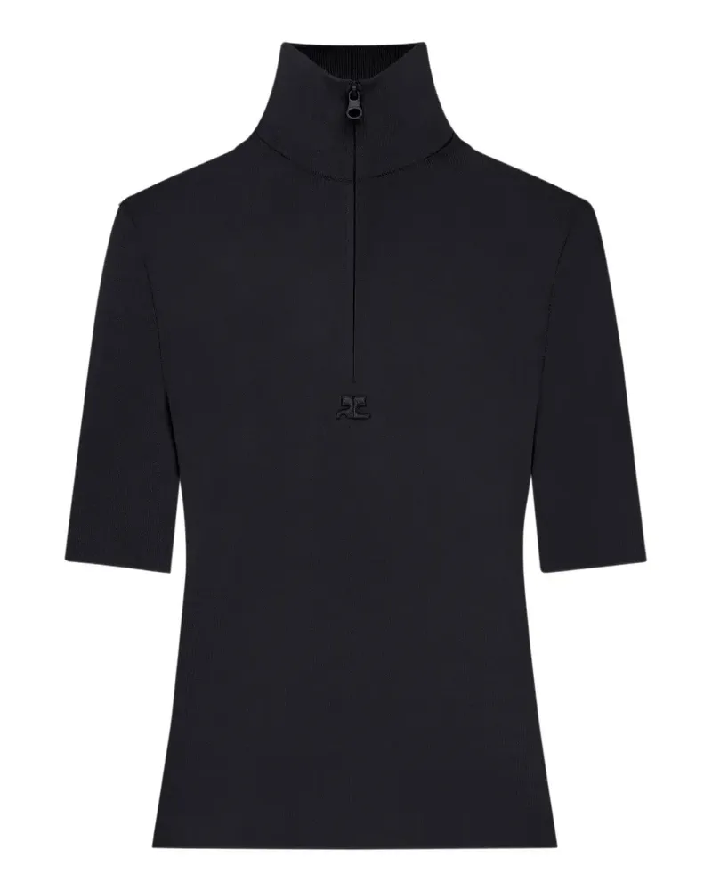 Courrèges Oberteil mit kurzem Reißverschluss - Schwarz Schwarz