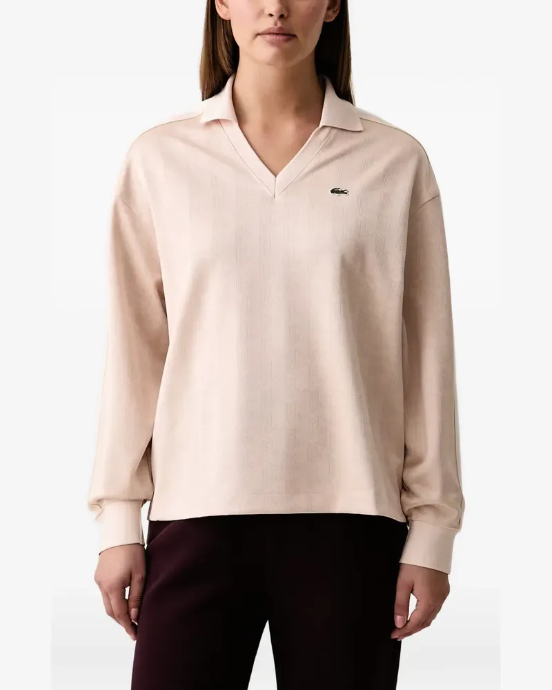 Lacoste Oversized-Poloshirt aus Jacquard mit Monogramm - Rosa Rosa