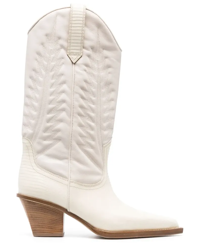 Paris Texas Spitze Mules mit Stickerei - Nude Nude