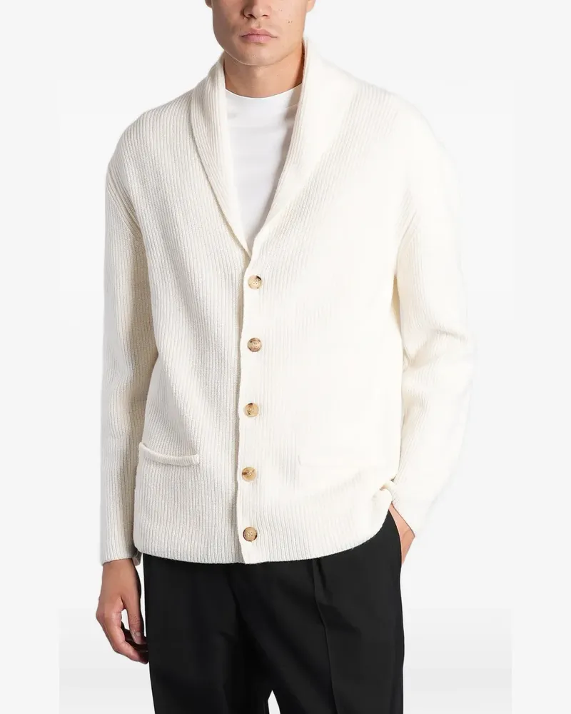 Ballantyne Gerippter Cardigan mit Schalkragen - Nude Nude