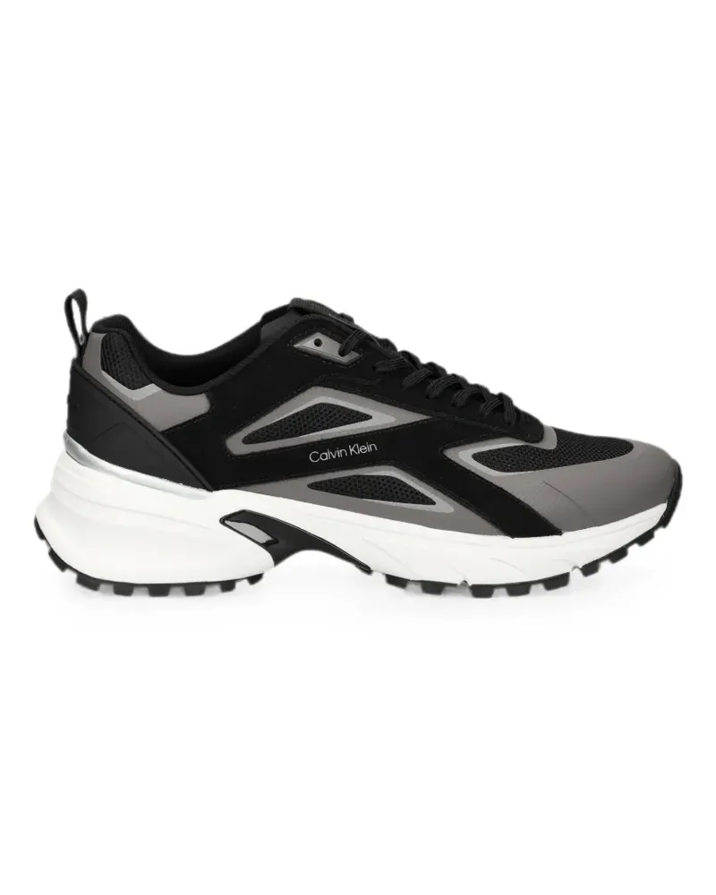 Calvin Klein logo-print panelled low-top sneakers - Schwarz Schwarz