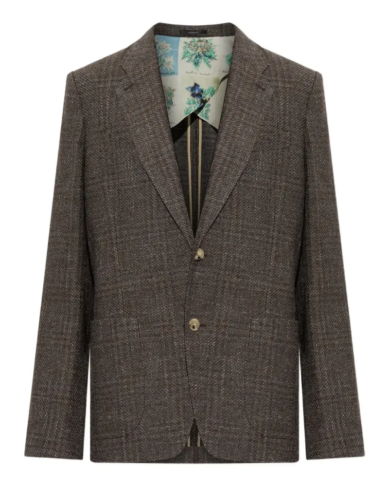 Paul Smith brown check wool patch-pocket buggy-lined blazer - Braun Braun