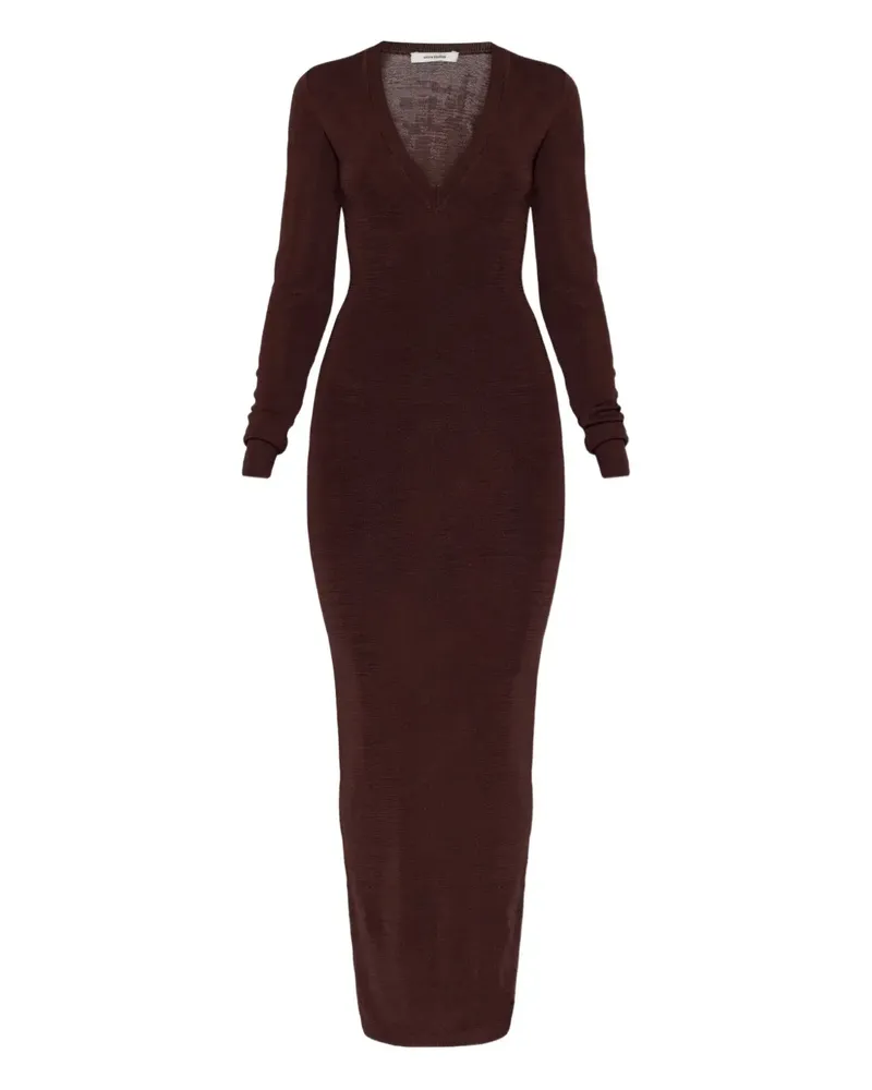 Entire Studios Midikleid mit V-Ausschnitt - Braun Braun