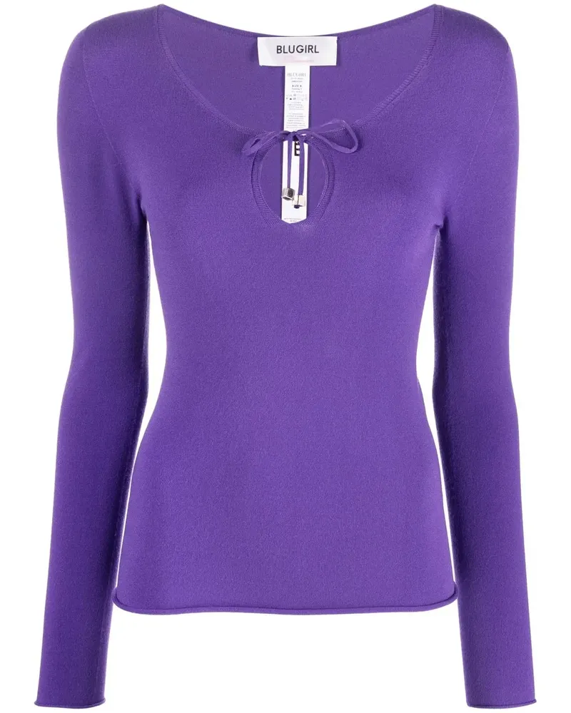 Blumarine Pullover mit Schlüssellochausschnitt - Violett Violett