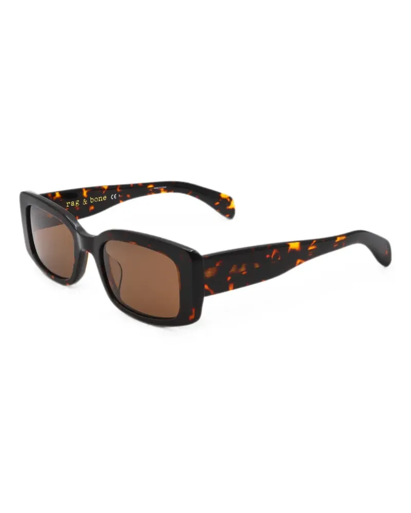 Rag & Bone Eckige Sonnenbrille in Schildpattoptik - Braun Braun