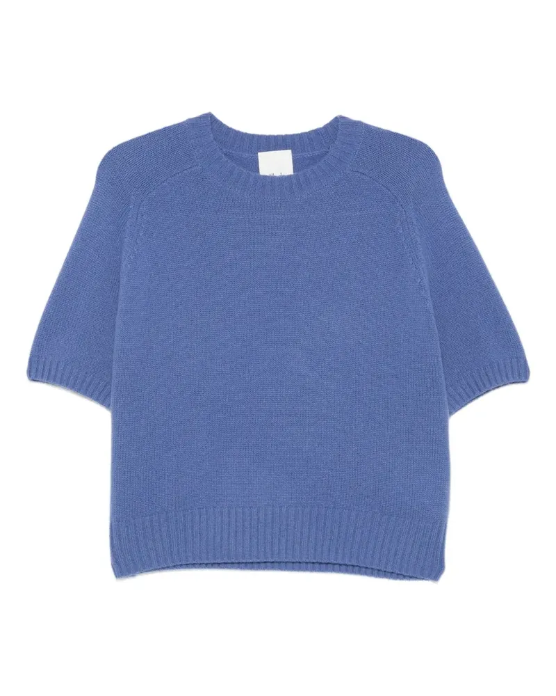 ALLUDE Kurzärmeliger Pullover - Blau Blau